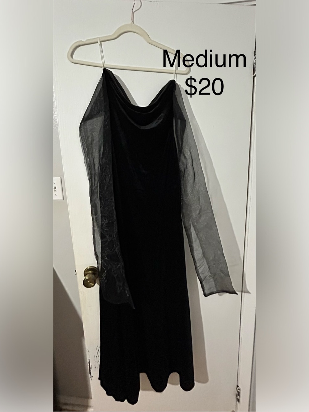 Black Velvet Cowl Neck Evening Dress